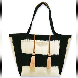 Mercado Global Rosa Woven Tote | Black,white and pink Peddler